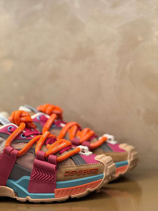 Dolce & Gabbana Mixed-Material Space Sneakers Multicolor For Women