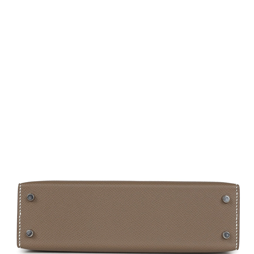 Hermès Kelly Sellier 20 Etoupe Epsom Silver Hardware