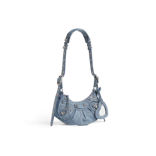 LE CAGOLE XS SHOULDER BAG DENIM IN BLUE