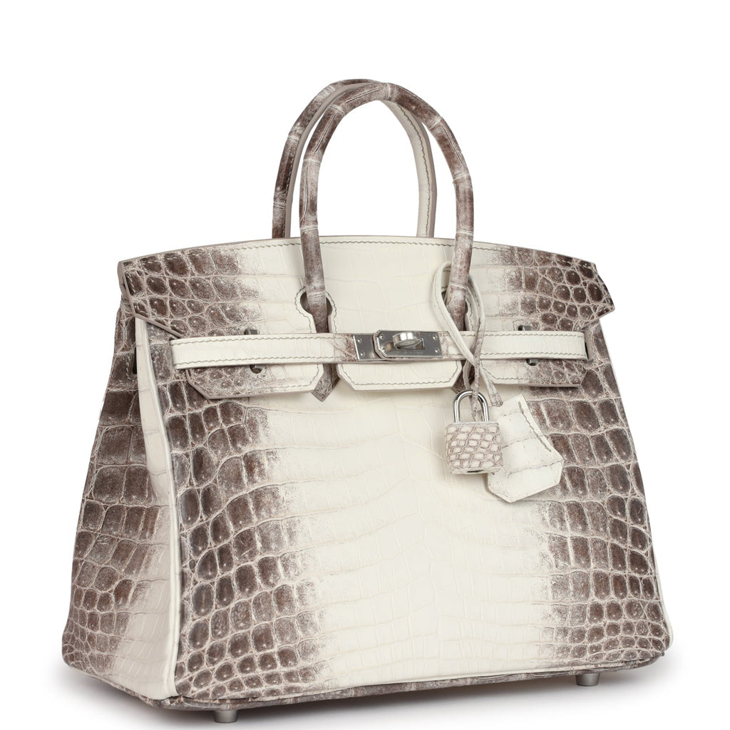 Hermès Birkin 25 Himalaya Niloticus Crocodile Silver Hardware