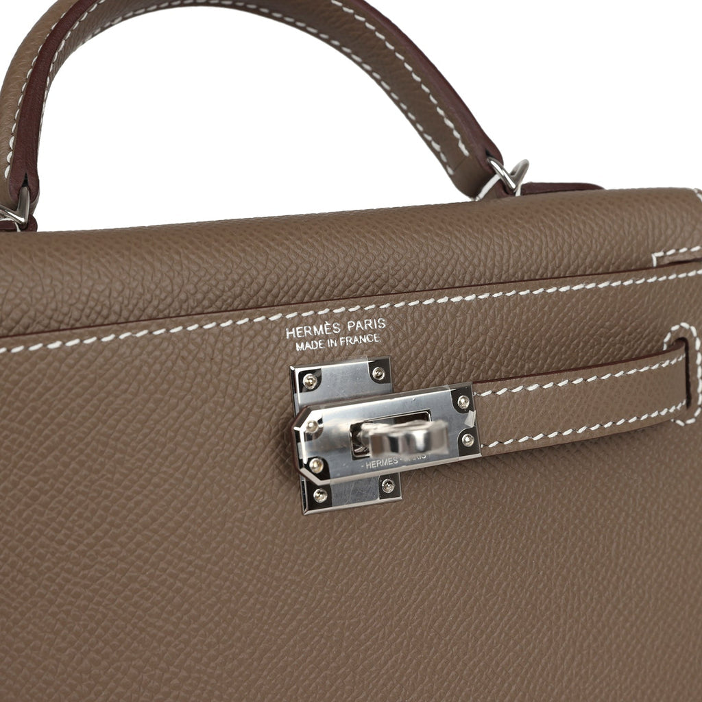 Hermès Kelly Sellier 20 Etoupe Epsom Silver Hardware