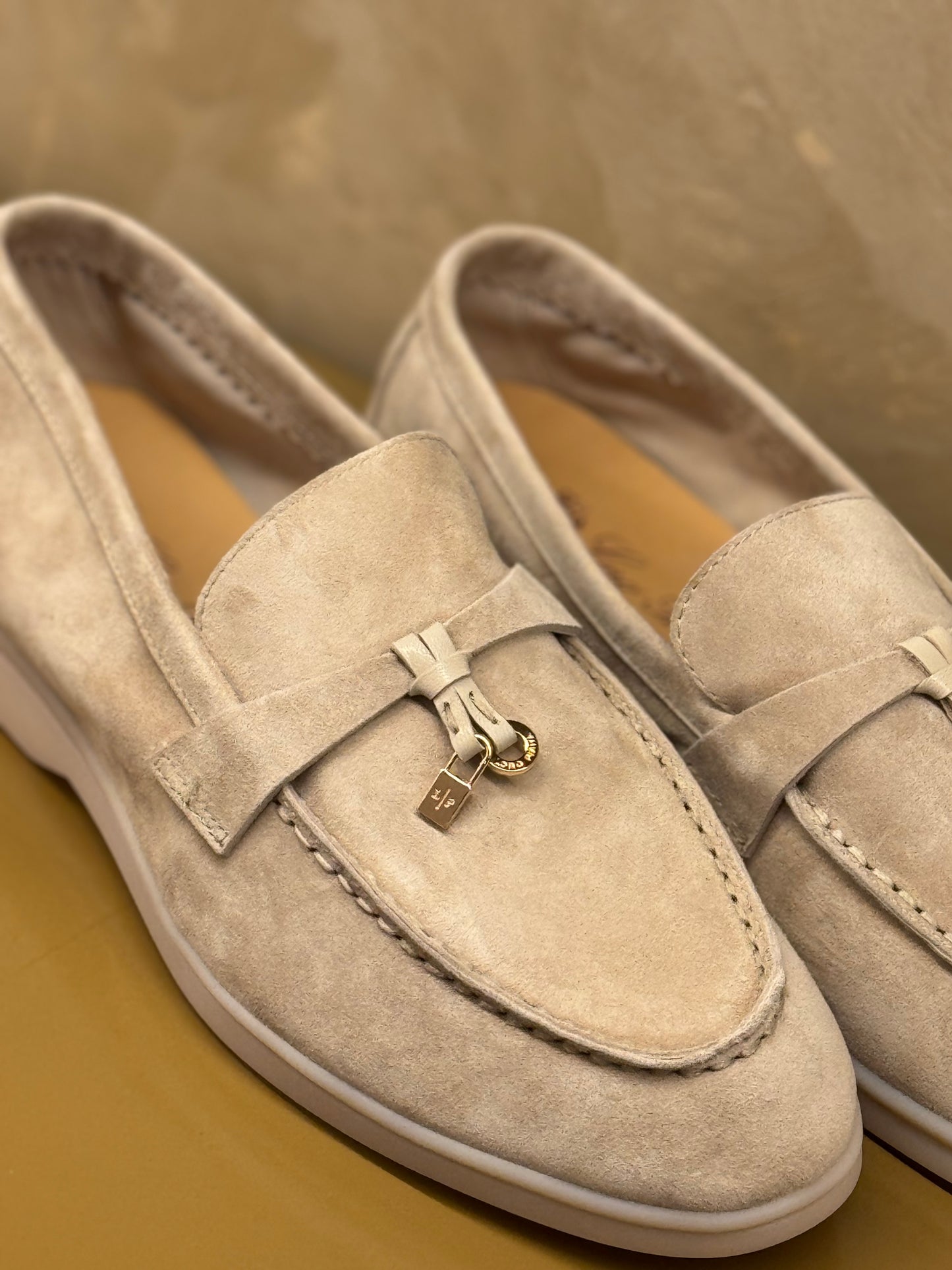 Loro Piana Summer Charms Walk Loafer Suede, Beige