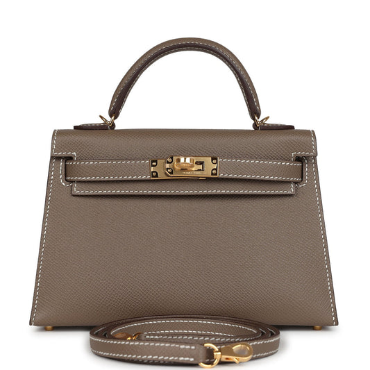 Hermès Kelly Sellier 20 Etoupe Epsom Gold Hardware