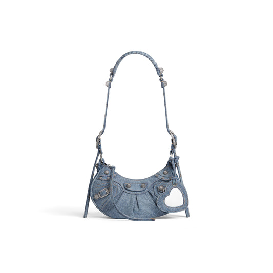 LE CAGOLE XS SHOULDER BAG DENIM IN BLUE