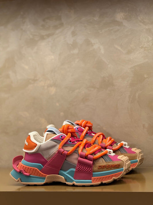 Dolce & Gabbana Mixed-Material Space Sneakers Multicolor For Women