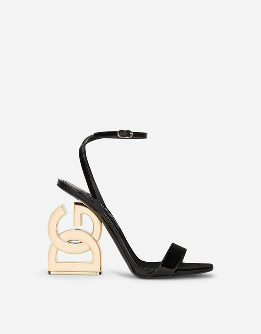Patent leather sandals with 3.5 heel