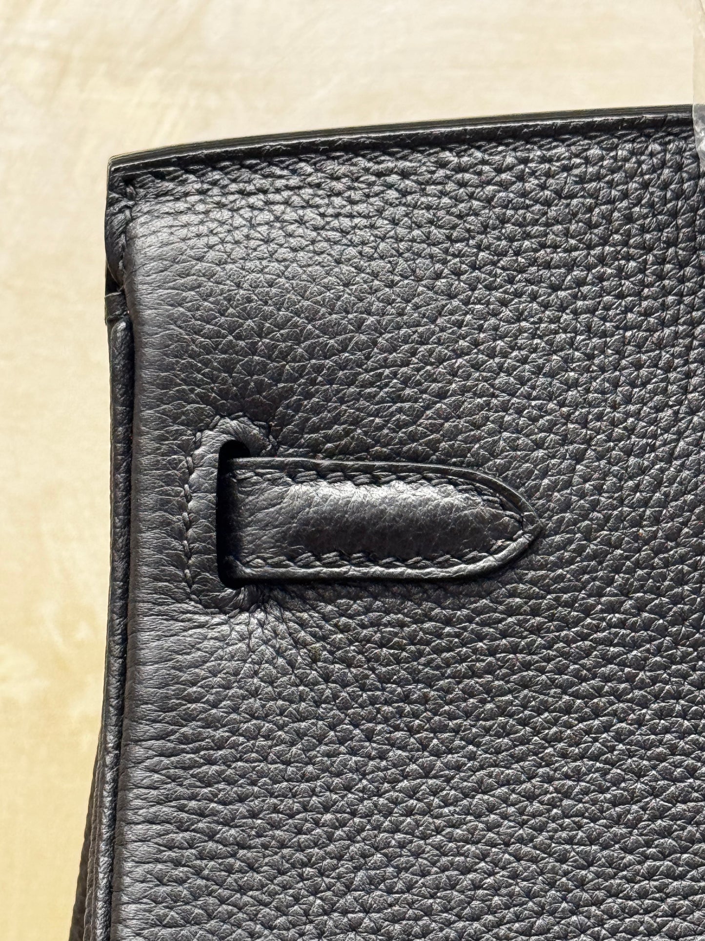 Hermès Birkin 25 black togo leather silver hardware half handmade