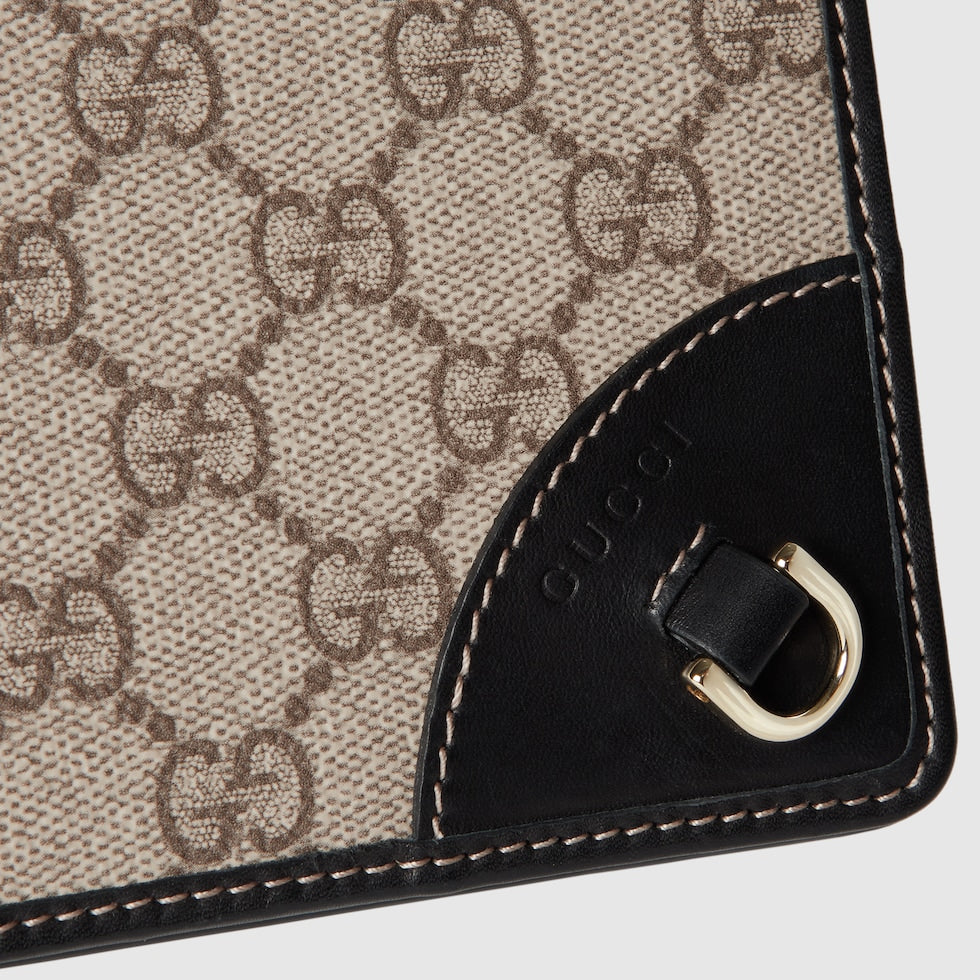 GG EMBLEM WALLET WITH LEATHER STRAP