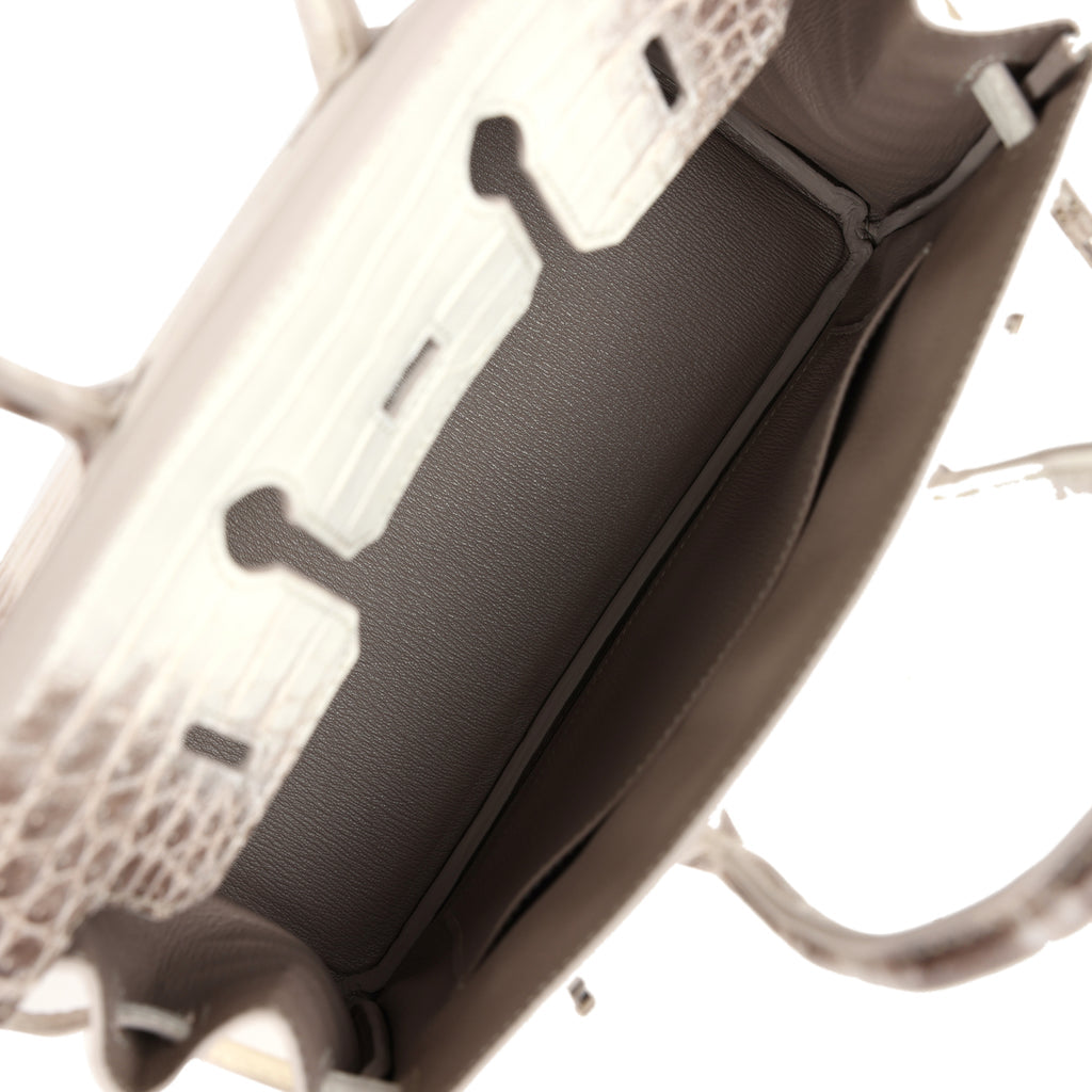Hermès Birkin 25 Himalaya Niloticus Crocodile Silver Hardware