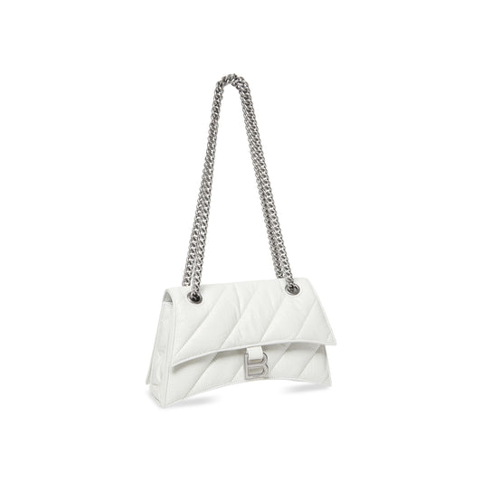 CRUSH SMALL CHAIN BAG QUILTED IN OPTIC WHITE