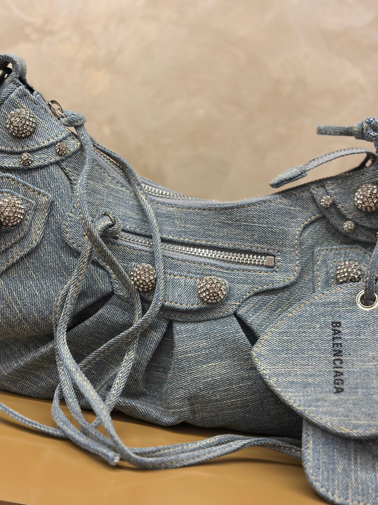 LE CAGOLE XS SHOULDER BAG DENIM IN BLUE