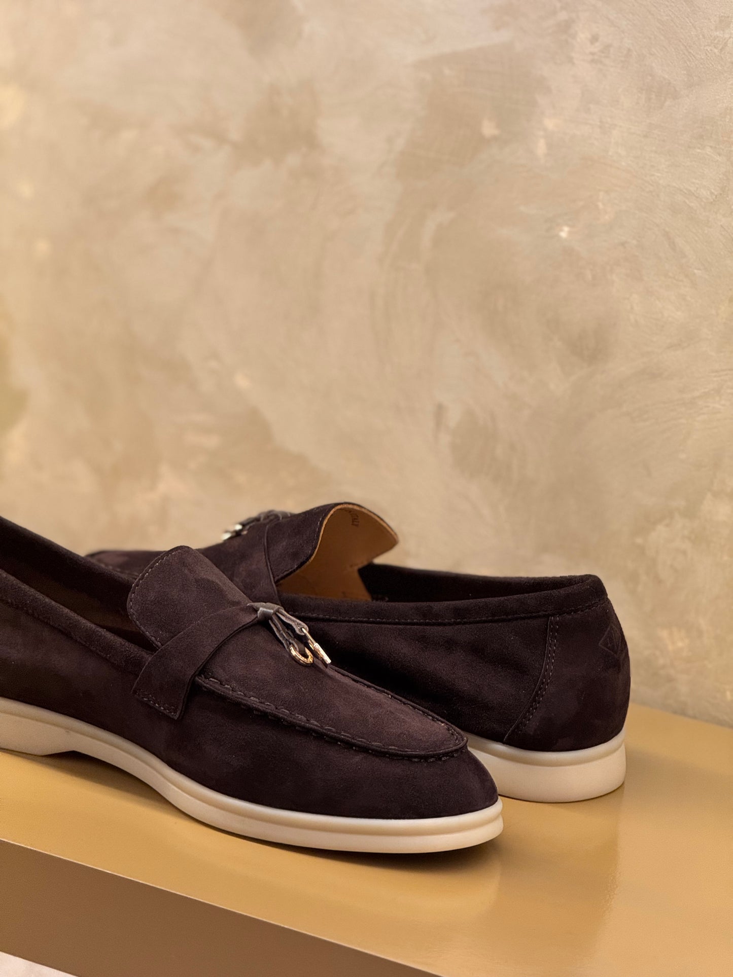 Loro Piana Summer Charms Walk Loafer Suede, Chocolate