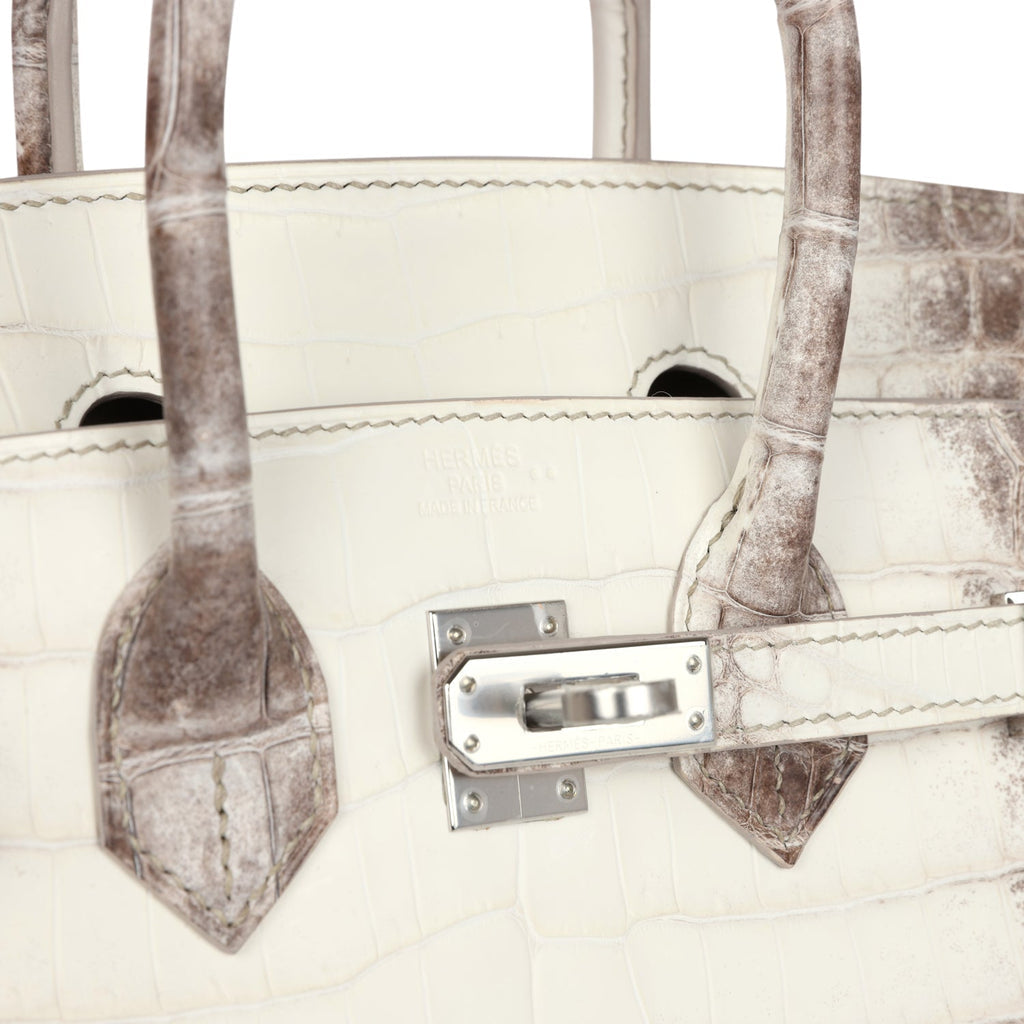 Hermès Birkin 25 Himalaya Niloticus Crocodile Silver Hardware