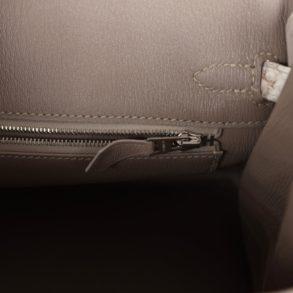 Hermès Birkin 25 Himalaya Niloticus Crocodile Silver Hardware