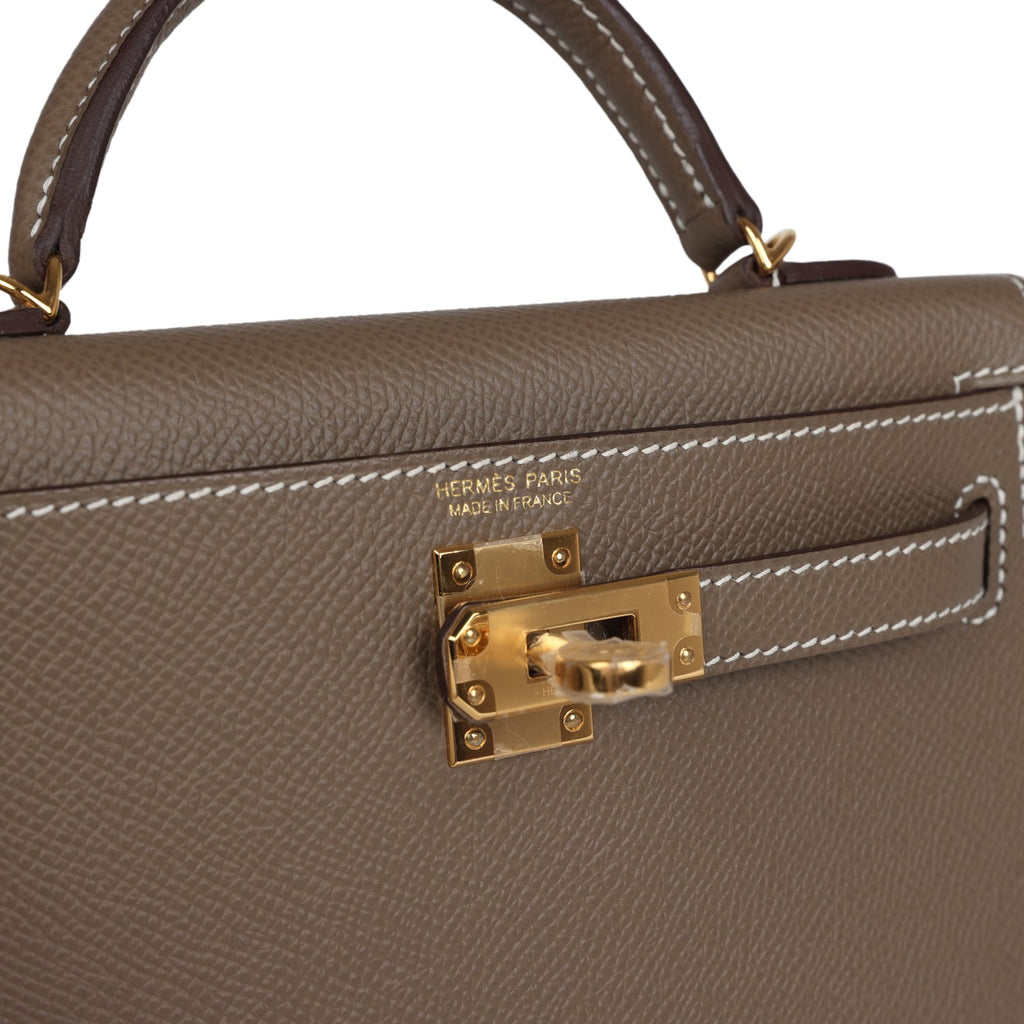 Hermès Kelly Sellier 20 Etoupe Epsom Gold Hardware