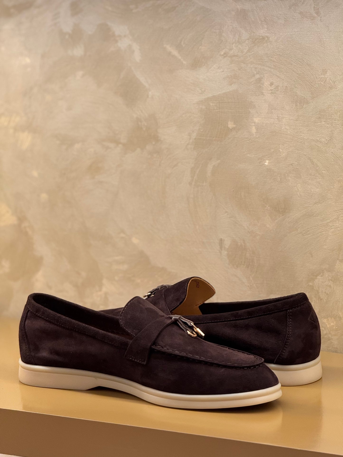 Loro Piana Summer Charms Walk Loafer Suede, Chocolate