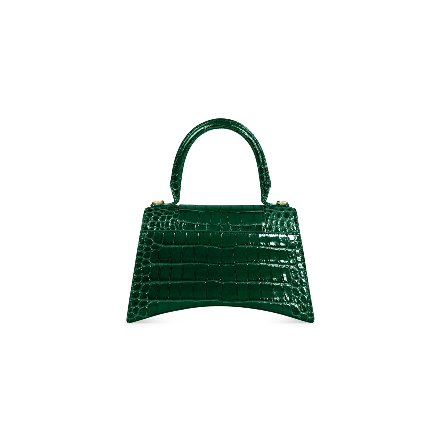 HOURGLASS SMALL HANDBAG CROCODILE EMBOSSED IN FOREST GREEN