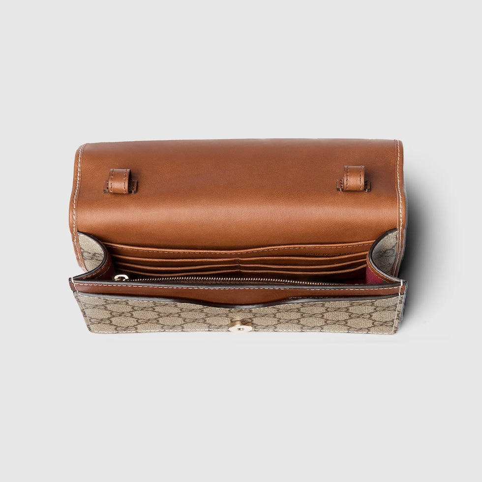 GG EMBLEM WALLET WITH LEATHER STRAP