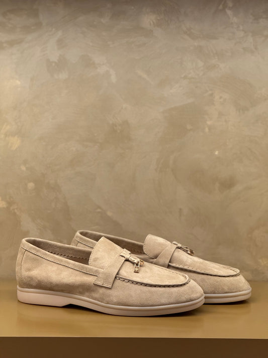 Loro Piana Summer Charms Walk Loafer Suede, Beige