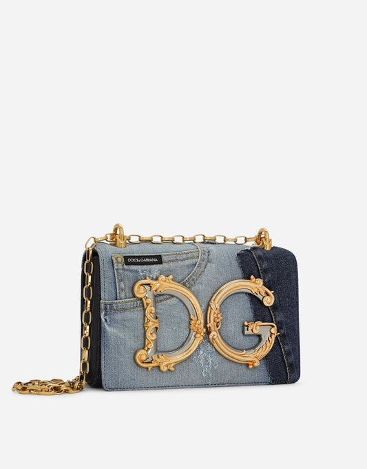 DG Girls bag in patchwork denim and plain calfskin