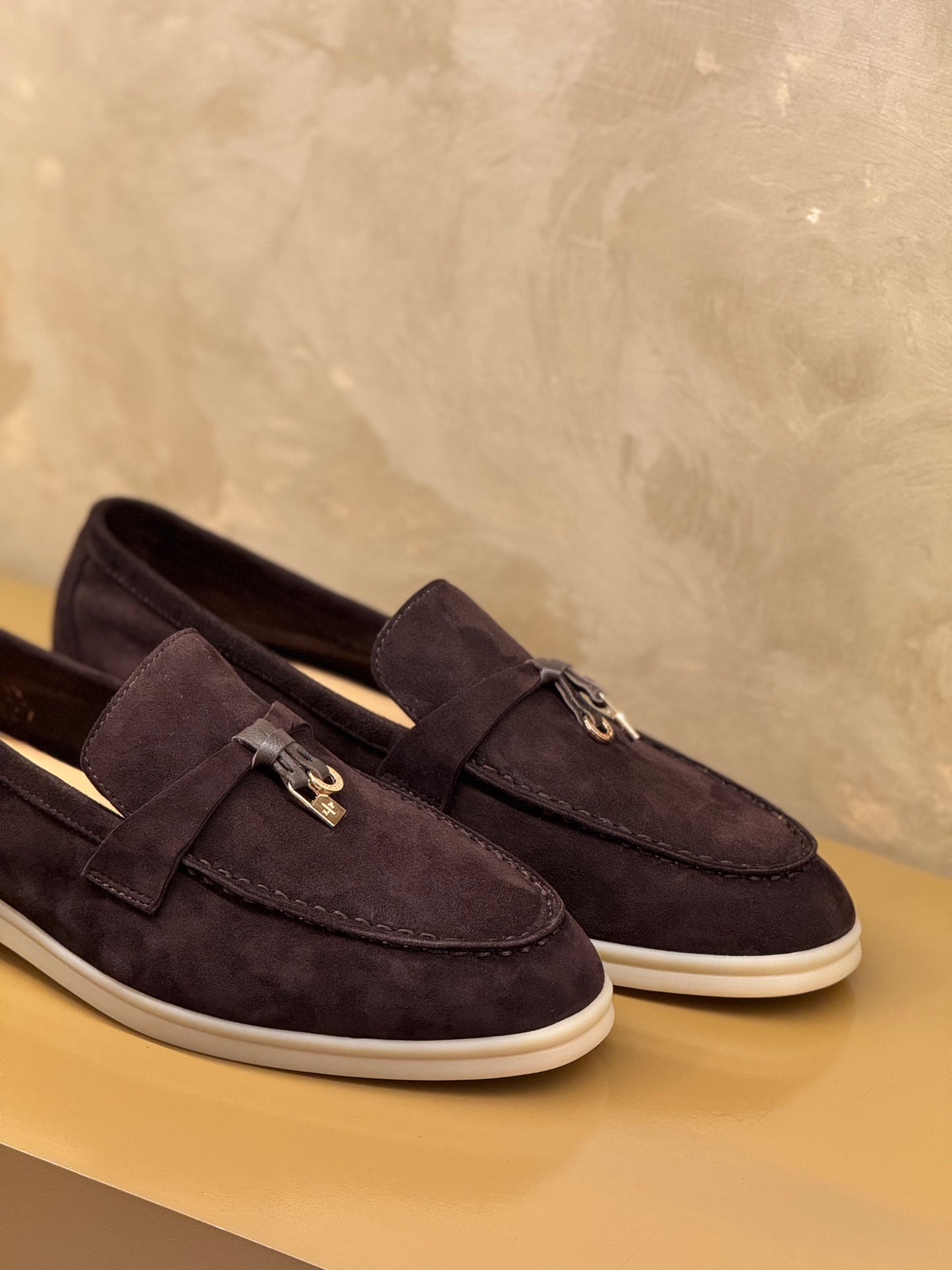 Loro Piana Summer Charms Walk Loafer Suede, Chocolate