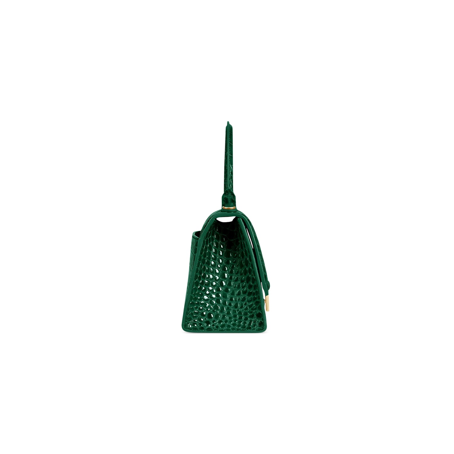 HOURGLASS SMALL HANDBAG CROCODILE EMBOSSED IN FOREST GREEN