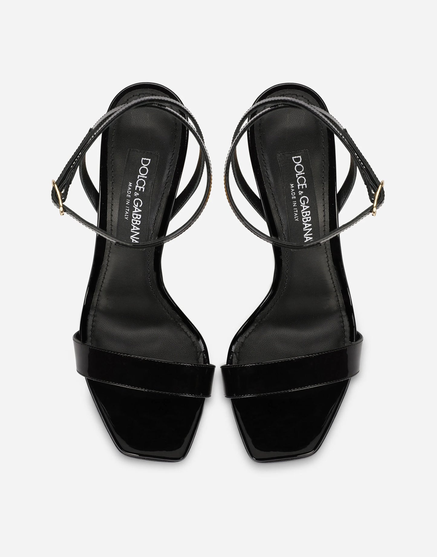 Patent leather sandals with 3.5 heel