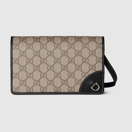 GG EMBLEM WALLET WITH LEATHER STRAP