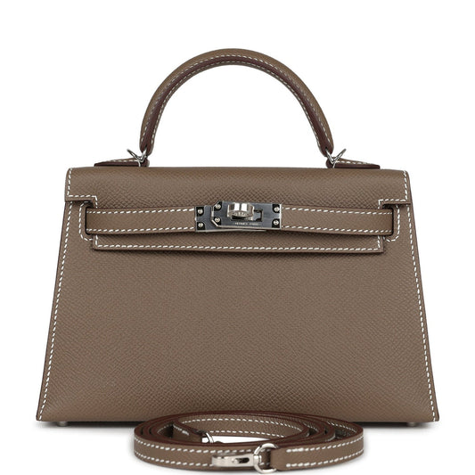 Hermès Kelly Sellier 20 Etoupe Epsom Silver Hardware