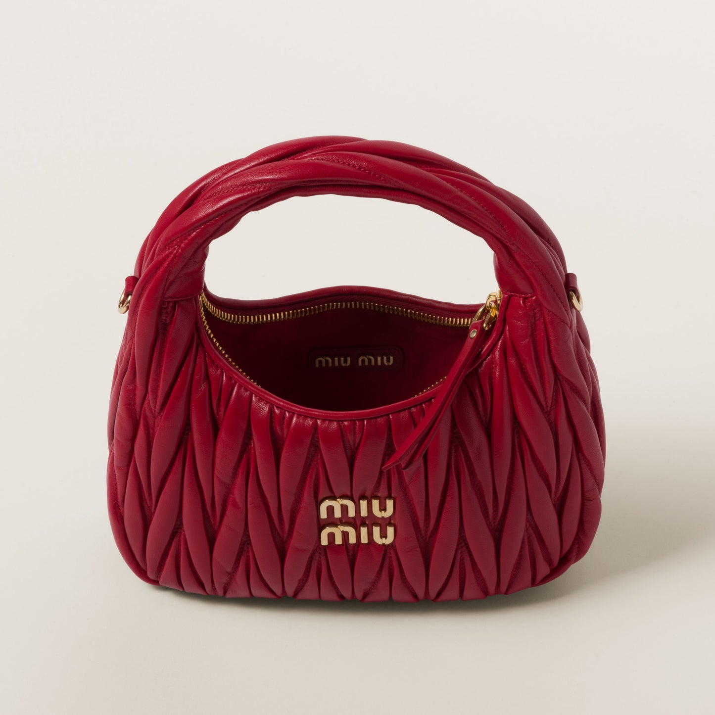 Wander matelassé nappa leather hobo bag