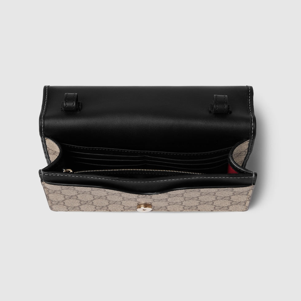 GG EMBLEM WALLET WITH LEATHER STRAP