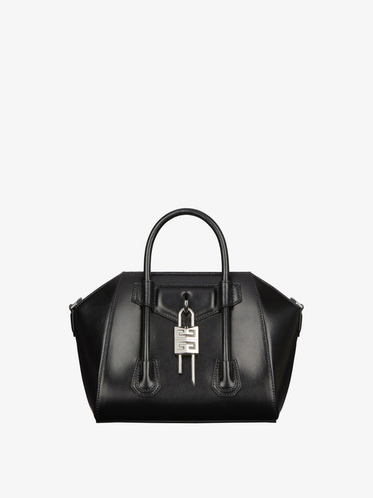 Mini Antigona Lock bag in Box leather
